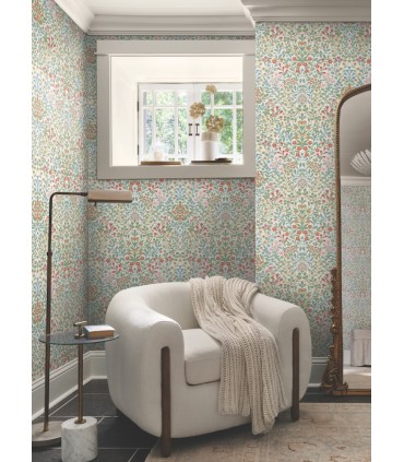 MF4726 - Garden White & Multicolor Terrace Wallpaper- Magnolia Home 4