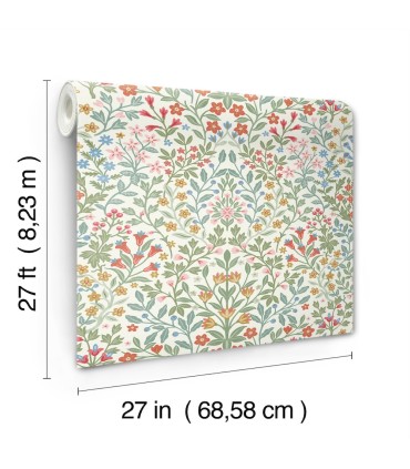 MF4726 - Garden White & Multicolor Terrace Wallpaper- Magnolia Home 4