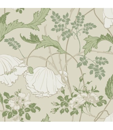 MF4751 - Gwendolyn Ecru & Green Wallpaper- Magnolia Home 4