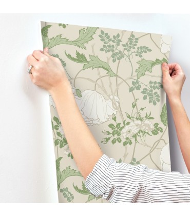 MF4751 - Gwendolyn Ecru & Green Wallpaper- Magnolia Home 4