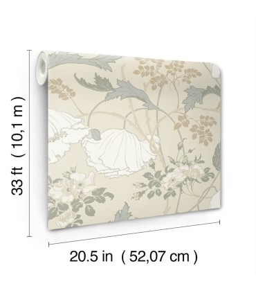 MF4753 - Gwendolyn Ivory & Grey Wallpaper- Magnolia Home 4