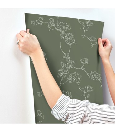 MF4735 - Magnolia Pine Branches Wallpaper- Magnolia Home 4