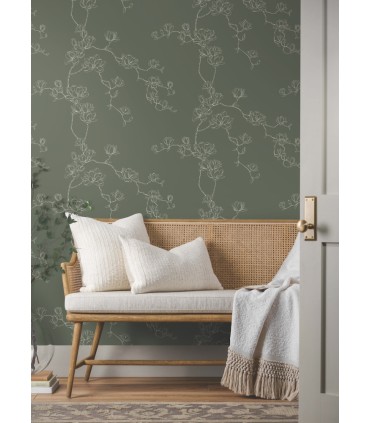 MF4735 - Magnolia Pine Branches Wallpaper- Magnolia Home 4