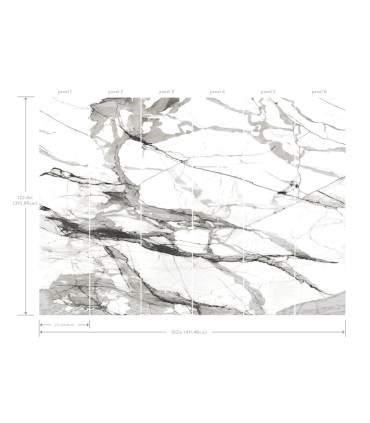 FM1109M - Imperial Marble Black & White Wall Mural-Formations by York