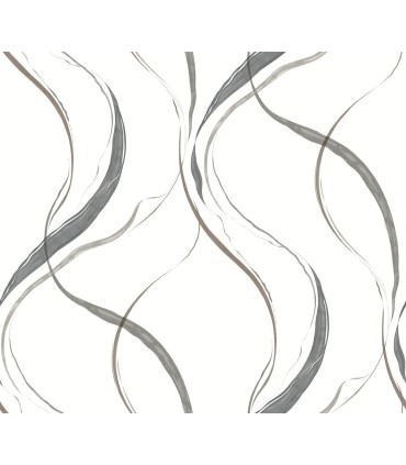 FM1092 - Ink Flow Black & Cocoa Wallpaper-Formations by York