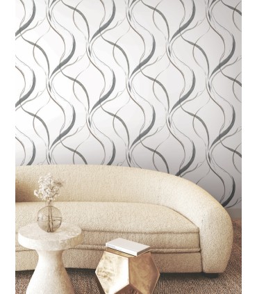 FM1092 - Ink Flow Black & Cocoa Wallpaper-Formations by York