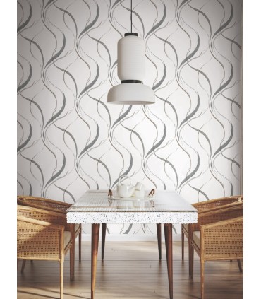 FM1092 - Ink Flow Black & Cocoa Wallpaper-Formations by York