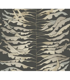 FM1042 - Leaf Column Black Wallpaper-Formations by York