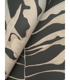 FM1042 - Leaf Column Black Wallpaper-Formations by York