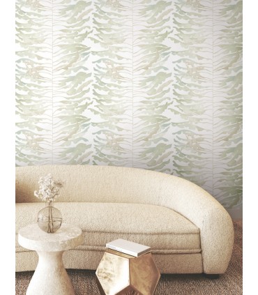 FM1045 - Leaf Column Green Wallpaper-Formations by York