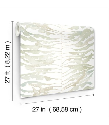 FM1045 - Leaf Column Green Wallpaper-Formations by York
