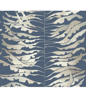 FM1043 - Leaf Column Navy Wallpaper-Formations by York