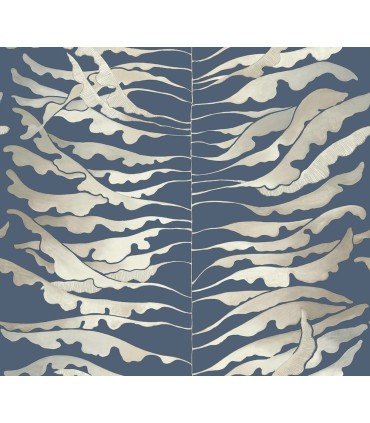 FM1043 - Leaf Column Navy Wallpaper-Formations by York