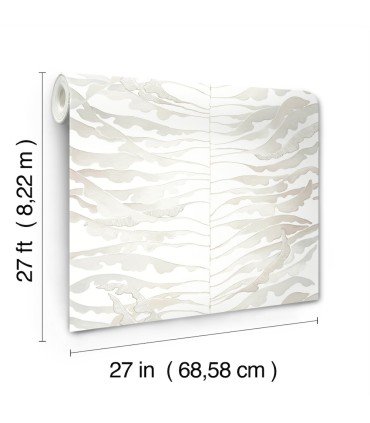 FM1044 - Leaf Column Neutral Wallpaper-Formations by York
