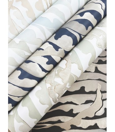 FM1046 - Leaf Column Spa Blue Wallpaper-Formations by York