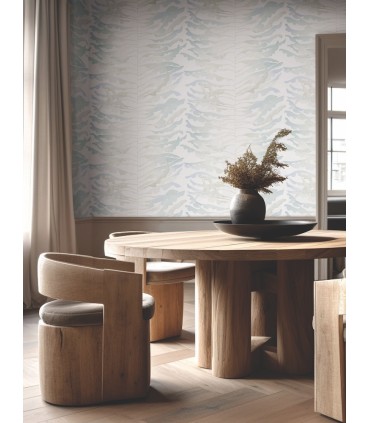 FM1046 - Leaf Column Spa Blue Wallpaper-Formations by York