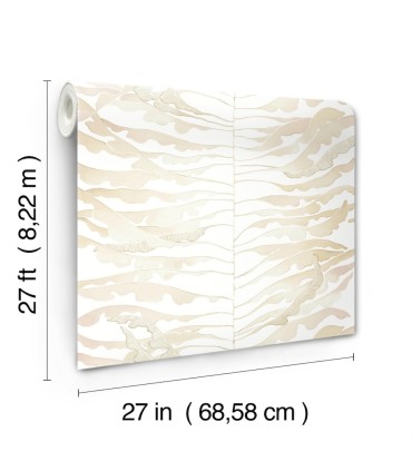 FM1041 - Leaf Column Taupe Wallpaper-Formations by York
