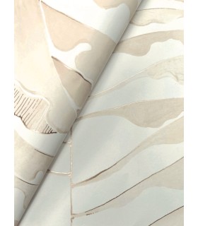 FM1041 - Leaf Column Taupe Wallpaper-Formations by York