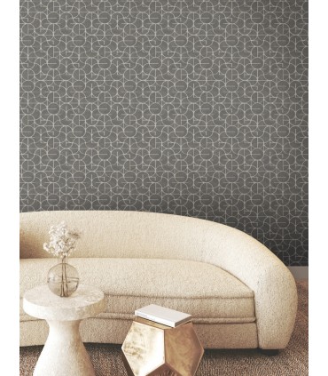 FM1104 - Looking Glass Charcoal Wallpaper-Formations by York