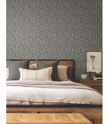 FM1104 - Looking Glass Charcoal Wallpaper-Formations by York