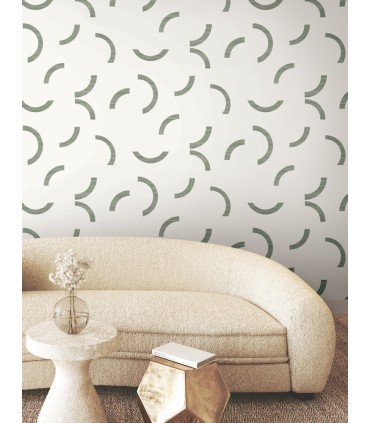 FM1021 - Lunula Green Wallpaper-Formations by York