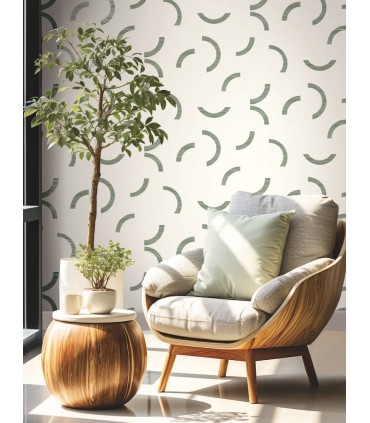 FM1021 - Lunula Green Wallpaper-Formations by York