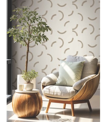 FM1026 - Lunula Taupe Wallpaper-Formations by York