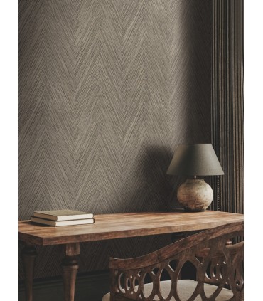 FM1051 - Thatched Chevron Charcoal Wallpaper-Formations by York