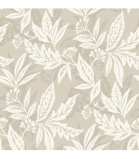 4155-27328 - Anita Beige Woodland Floral Wallpaper-Drew and Jonathan