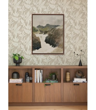 4155-27328 - Anita Beige Woodland Floral Wallpaper-Drew and Jonathan