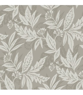 4155-27327 - Anita Pewter Woodland Floral Wallpaper-Drew and Jonathan