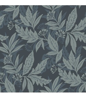 4155-27325 - Anita Teal Woodland Floral Wallpaper-Drew and Jonathan