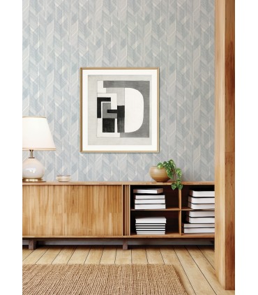 4155-27337 - Bryant Blue Crosshatch Wallpaper-Drew and Jonathan