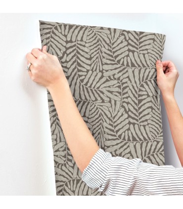 4155-27313 - Gabriel Espresso Fern Wallpaper-Drew and Jonathan