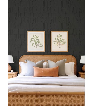 4155-72820 - Huntington Charcoal Geometric Stripe Wallpaper-Drew and Jonathan