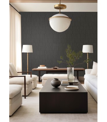 4155-72820 - Huntington Charcoal Geometric Stripe Wallpaper-Drew and Jonathan