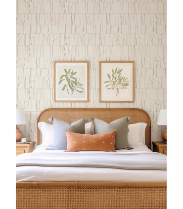 4155-72818 - Huntington Gold Geometric Stripe Wallpaper-Drew and Jonathan