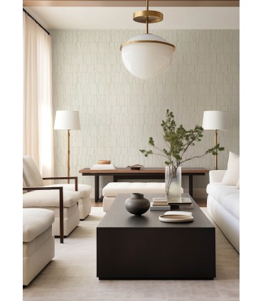 4155-72818 - Huntington Gold Geometric Stripe Wallpaper-Drew and Jonathan