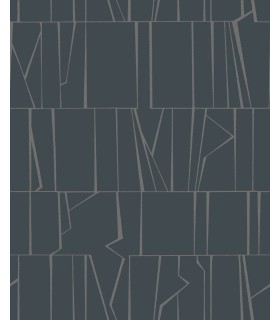 4155-72821 - Huntington Indigo Geometric Stripe Wallpaper-Drew and Jonathan