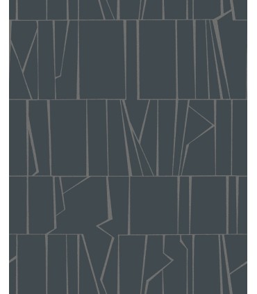4155-72821 - Huntington Indigo Geometric Stripe Wallpaper-Drew and Jonathan