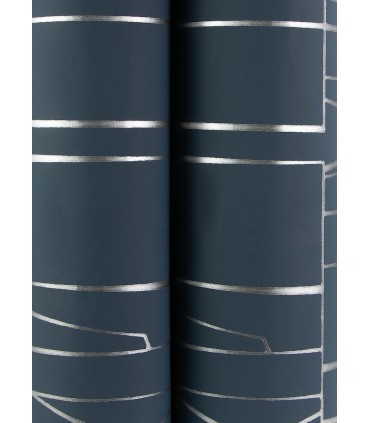 4155-72821 - Huntington Indigo Geometric Stripe Wallpaper-Drew and Jonathan