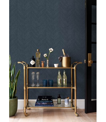 4155-27323 - Kallam Indigo Chevron Wallpaper-Drew and Jonathan