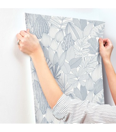 4155-72812 - Mathias Blue Botanical Wallpaper-Drew and Jonathan