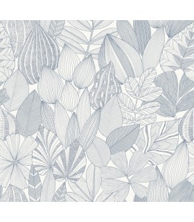 4155-72812 - Mathias Blue Botanical Wallpaper-Drew and Jonathan