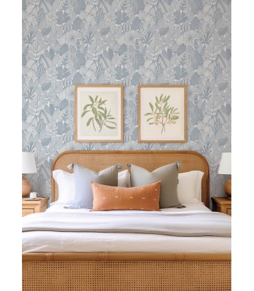 4155-72812 - Mathias Blue Botanical Wallpaper-Drew and Jonathan