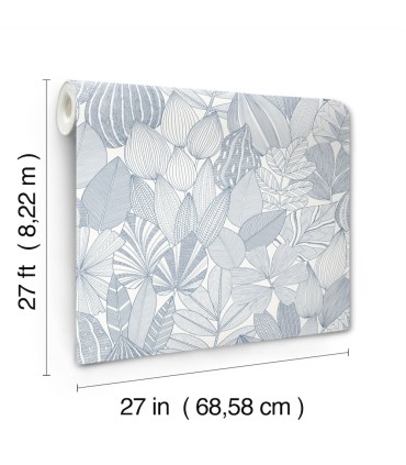 4155-72812 - Mathias Blue Botanical Wallpaper-Drew and Jonathan
