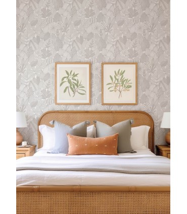 4155-72809 - Mathias Grey Botanical Wallpaper-Drew and Jonathan