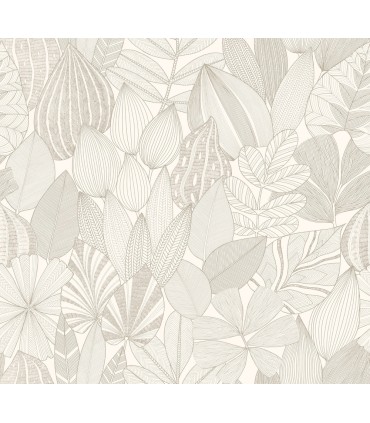4155-72808 - Mathias Taupe Botanical Wallpaper-Drew and Jonathan