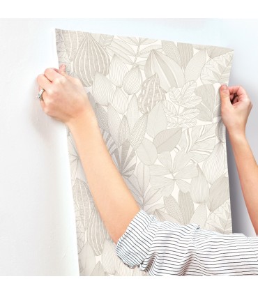 4155-72808 - Mathias Taupe Botanical Wallpaper-Drew and Jonathan