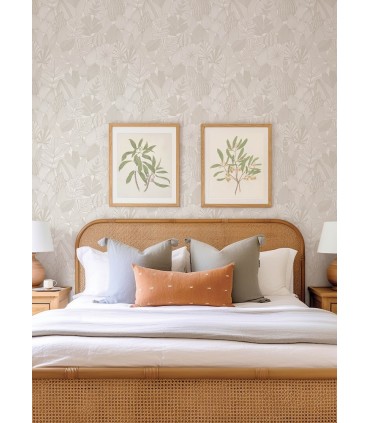 4155-72808 - Mathias Taupe Botanical Wallpaper-Drew and Jonathan